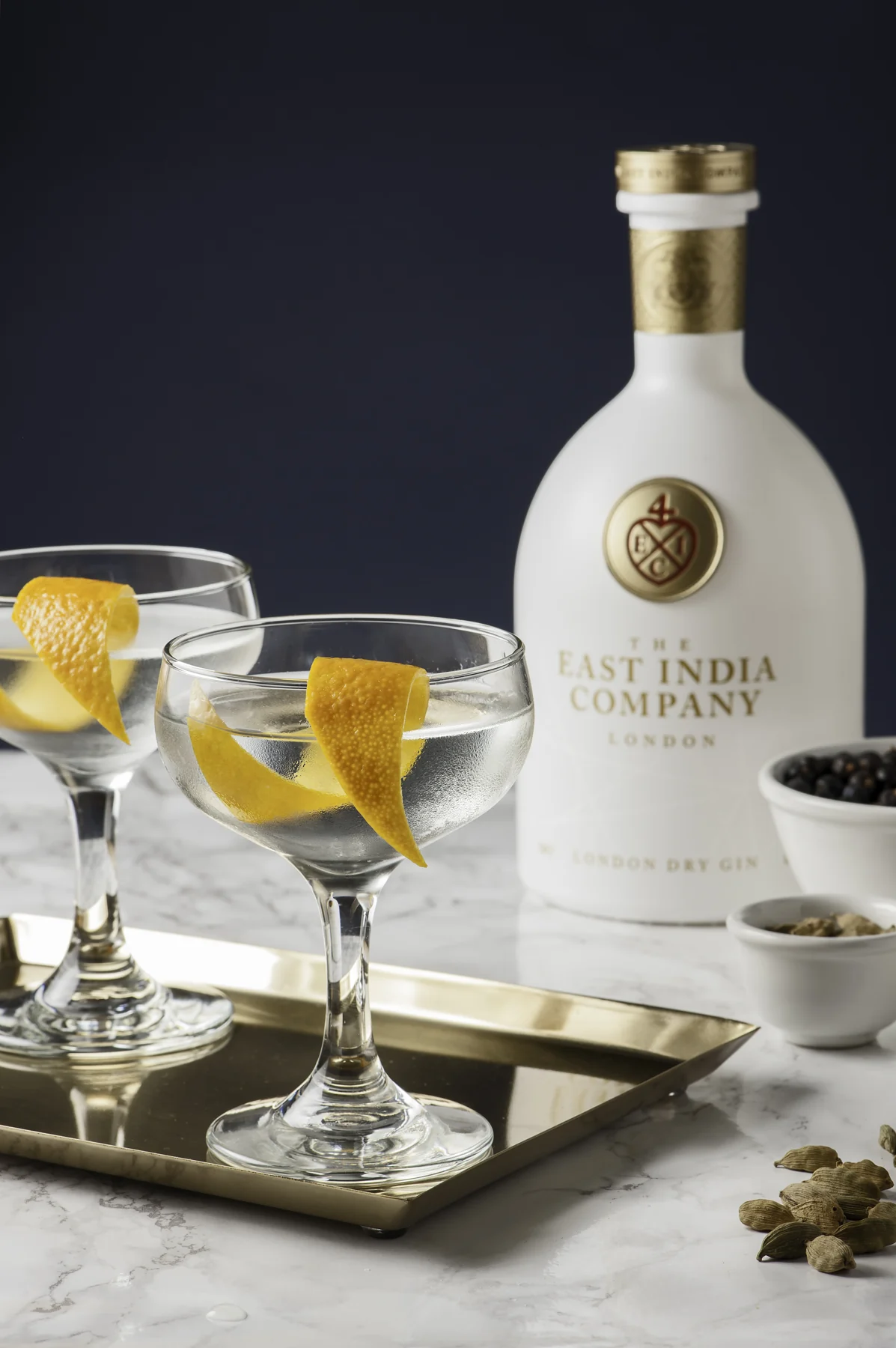 The East India Company Martini with orange peel garnish